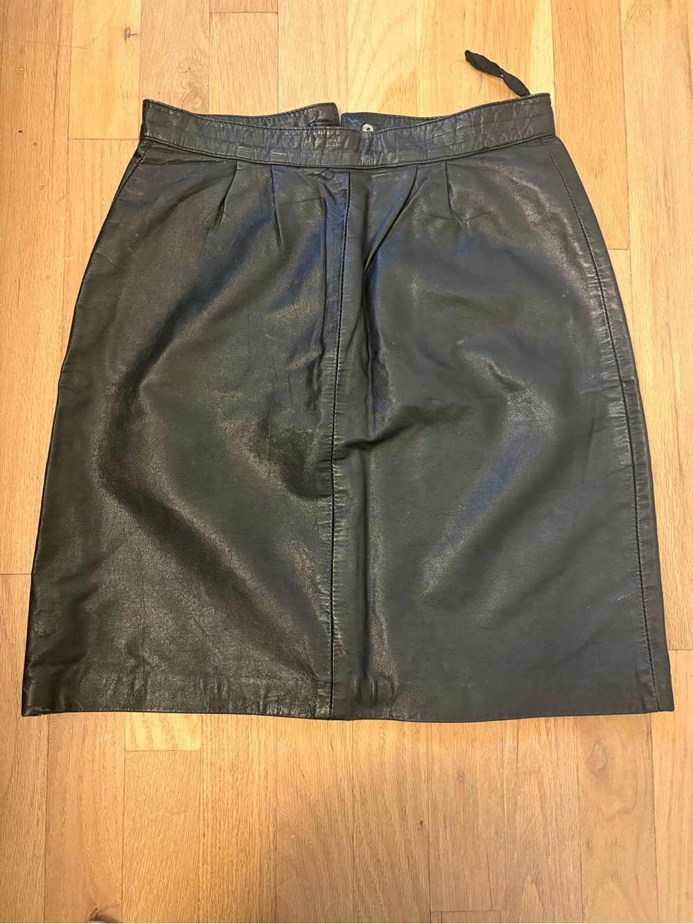 Black Leather High-Waist Mini Skirt